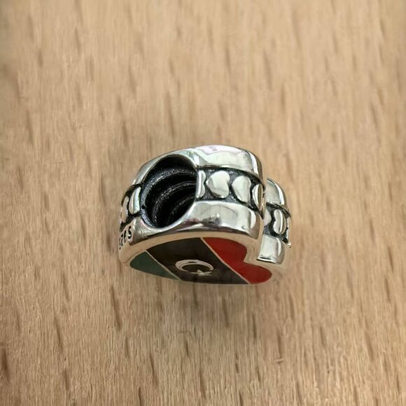 Pandora Libya Flag Exclusive Travel Heart Charm Pendant, S925 Silver Bracelets - Picture 4 of 4